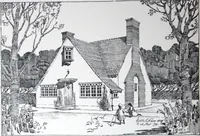 An illustration from Some small houses : illustrated with frontispiece in colour and 90 reproductions ... (1908)