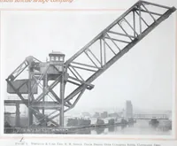 An illustration from The Strauss Bascule Bridge Company, Inc., engineers and designers of trunnion, bascule and direct lift bridges. (1920)