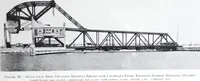 An illustration from The Strauss Bascule Bridge Company, Inc., engineers and designers of trunnion, bascule and direct lift bridges. (1920)