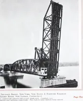 An illustration from The Strauss Bascule Bridge Company, Inc., engineers and designers of trunnion, bascule and direct lift bridges. (1920)