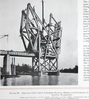An illustration from The Strauss Bascule Bridge Company, Inc., engineers and designers of trunnion, bascule and direct lift bridges. (1920)