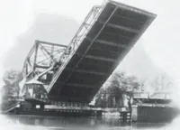 An illustration from The Strauss Bascule Bridge Company, Inc., engineers and designers of trunnion, bascule and direct lift bridges. (1920)