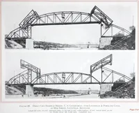An illustration from The Strauss Bascule Bridge Company, Inc., engineers and designers of trunnion, bascule and direct lift bridges. (1920)