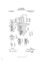 An illustration from US Patent 1,133,198, Type-Casting Machine [Matrix Carrier] (1915)