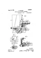An illustration from US Patent 1,506,407. Composing-Room-Saw Mitering Arrangement (1924)