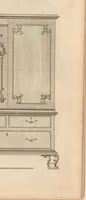 Picture 5 of 12 from Upwards of one hundred new and elegant designs, being all the most approved patterns of houshold furniture in genteel taste : consisting of china, breakfast, side-board, dressing, toilet, card, writing, claw, library, slab and night tables; cabinets, china shelves and cases, chests, bureaus, desk and book cases. Engraved on forty-two copper plates. Part the Second / by A Society of Upholsterers, Cabinet-makers. &c &c (1764), leaf 35