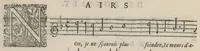 An illustration from Airs de cour avec la tablature de luth de Anthoine de Boesset, surintendant de la musique de la Chambre du Roy, & de la Reyne. Seiziesme livre. (1643)