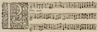 An illustration from Motets pour la chapelle du Roy, mis en musique, par Monsieur Du Mont abbé de Silly, & maistre de la musique, de ladite chapelle. Premier dessus de violon. (1686)