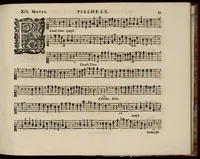 An illustration from Motets pour la chapelle du Roy, mis en musique, par Monsieur Du Mont abbé de Silly, & maistre de la musique, de ladite chapelle. Haute-contre de violon. (1686)