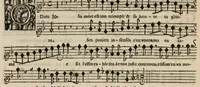 An illustration from Meslanges de sujets chrestiens, cantiques, litanies et motets. Mis en musique, à 2, 3, 4, & 5 parties, avec une Basse-continuë. Dediez à Madame la Duchesse d'Orleans. Par Estienne Moulinié de Languedoc, chef ordinaire de la musique de Son Altesse Royale Monseigneur le Duc d'Orleans. Dessus. (1658)