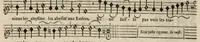An illustration from Meslanges de sujets chrestiens, cantiques, litanies et motets. Mis en musique, à 2, 3, 4, & 5 parties, avec une Basse-continuë. Dediez à Madame la Duchesse d'Orleans. Par Estienne Moulinié de Languedoc, chef ordinaire de la musique de Son Altesse Royale Monseigneur le Duc d'Orleans. Dessus. (1658)