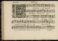 An illustration from Meslanges de sujets chrestiens, cantiques, litanies et motets. Mis en musique, à 2, 3, 4, & 5 parties, avec une Basse-continuë. Dediez à Madame la Duchesse d'Orleans. Par Estienne Moulinié de Languedoc, chef ordinaire de la musique de Son Altesse Royale Monseigneur le Duc d'Orleans. Dessus. (1658)