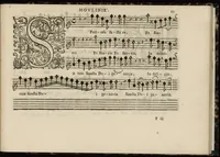 Picture 9 of 15 from Meslanges de sujets chrestiens, cantiques, litanies et motets. Mis en musique, à 2, 3, 4, & 5 parties, avec une Basse-continuë. Dediez à Madame la Duchesse d'Orleans. Par Estienne Moulinié de Languedoc, chef ordinaire de la musique de Son Altesse Royale Monseigneur le Duc d'Orleans. Dessus. (1658), leaf 58