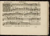 Picture 12 of 15 from Meslanges de sujets chrestiens, cantiques, litanies et motets. Mis en musique, à 2, 3, 4, & 5 parties, avec une Basse-continuë. Dediez à Madame la Duchesse d'Orleans. Par Estienne Moulinié de Languedoc, chef ordinaire de la musique de Son Altesse Royale Monseigneur le Duc d'Orleans. Dessus. (1658), leaf 64