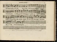 An illustration from Meslanges de sujets chrestiens, cantiques, litanies et motets. Mis en musique, à 2, 3, 4, & 5 parties, avec une Basse-continuë. Dediez à Madame la Duchesse d'Orleans. Par Estienne Moulinié de Languedoc, chef ordinaire de la musique de Son Altesse Royale Monseigneur le Duc d'Orleans.Taille haute. (1658)