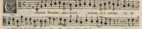 An illustration from Meslanges de sujets chrestiens, cantiques, litanies et motets. Mis en musique, à 2, 3, 4, & 5 parties, avec une Basse-continuë. Dediez à Madame la Duchesse d'Orleans. Par Estienne Moulinié de Languedoc, chef ordinaire de la musique de Son Altesse Royale Monseigneur le Duc d'Orleans.Taille haute. (1658)