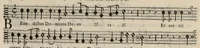 An illustration from Meslanges de sujets chrestiens, cantiques, litanies et motets. Mis en musique, à 2, 3, 4, & 5 parties, avec une Basse-continuë. Dediez à Madame la Duchesse d'Orleans. Par Estienne Moulinié de Languedoc, chef ordinaire de la musique de Son Altesse Royale Monseigneur le Duc d'Orleans.Taille haute. (1658)