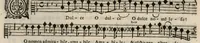An illustration from Meslanges de sujets chrestiens, cantiques, litanies et motets. Mis en musique, à 2, 3, 4, & 5 parties, avec une Basse-continuë. Dediez à Madame la Duchesse d'Orleans. Par Estienne Moulinié de Languedoc, chef ordinaire de la musique de Son Altesse Royale Monseigneur le Duc d'Orleans. Haute-contre. (1658)