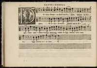 An illustration from Meslanges de sujets chrestiens, cantiques, litanies et motets. Mis en musique, à 2, 3, 4, & 5 parties, avec une Basse-continuë. Dediez à Madame la Duchesse d'Orleans. Par Estienne Moulinié de Languedoc, chef ordinaire de la musique de Son Altesse Royale Monseigneur le Duc d'Orleans. Haute-contre. (1658)