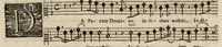 An illustration from Meslanges de sujets chrestiens, cantiques, litanies et motets. Mis en musique, à 2, 3, 4, & 5 parties, avec une Basse-continuë. Dediez à Madame la Duchesse d'Orleans. Par Estienne Moulinié de Languedoc, chef ordinaire de la musique de Son Altesse Royale Monseigneur le Duc d'Orleans. Haute-contre. (1658)