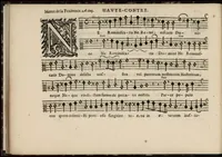 An illustration from Meslanges de sujets chrestiens, cantiques, litanies et motets. Mis en musique, à 2, 3, 4, & 5 parties, avec une Basse-continuë. Dediez à Madame la Duchesse d'Orleans. Par Estienne Moulinié de Languedoc, chef ordinaire de la musique de Son Altesse Royale Monseigneur le Duc d'Orleans. Haute-contre. (1658)