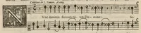An illustration from Meslanges de sujets chrestiens, cantiques, litanies et motets. Mis en musique, à 2, 3, 4, & 5 parties, avec une Basse-continuë. Dediez à Madame la Duchesse d'Orleans. Par Estienne Moulinié de Languedoc, chef ordinaire de la musique de Son Altesse Royale Monseigneur le Duc d'Orleans. Haute-contre. (1658)