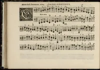 Picture 14 of 34 from Meslanges de sujets chrestiens, cantiques, litanies et motets. Mis en musique, à 2, 3, 4, & 5 parties, avec une Basse-continuë. Dediez à Madame la Duchesse d'Orleans. Par Estienne Moulinié de Languedoc, chef ordinaire de la musique de Son Altesse Royale Monseigneur le Duc d'Orleans. Basse-continue. (1658), leaf 43