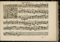 Picture 20 of 34 from Meslanges de sujets chrestiens, cantiques, litanies et motets. Mis en musique, à 2, 3, 4, & 5 parties, avec une Basse-continuë. Dediez à Madame la Duchesse d'Orleans. Par Estienne Moulinié de Languedoc, chef ordinaire de la musique de Son Altesse Royale Monseigneur le Duc d'Orleans. Basse-continue. (1658), leaf 62