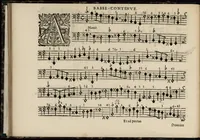 An illustration from Meslanges de sujets chrestiens, cantiques, litanies et motets. Mis en musique, à 2, 3, 4, & 5 parties, avec une Basse-continuë. Dediez à Madame la Duchesse d'Orleans. Par Estienne Moulinié de Languedoc, chef ordinaire de la musique de Son Altesse Royale Monseigneur le Duc d'Orleans. Basse-continue. (1658)