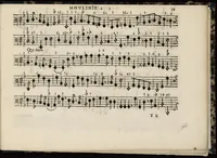 Picture 31 of 34 from Meslanges de sujets chrestiens, cantiques, litanies et motets. Mis en musique, à 2, 3, 4, & 5 parties, avec une Basse-continuë. Dediez à Madame la Duchesse d'Orleans. Par Estienne Moulinié de Languedoc, chef ordinaire de la musique de Son Altesse Royale Monseigneur le Duc d'Orleans. Basse-continue. (1658), leaf 88