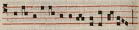 An illustration from Enchiridion musices Nicolai Wollici Barroducensis de gregoriana et figurativa atque contrapuncto simplici percommode tractans, omnibus cantu oblectantibus, perutile et necessarium. (1512)