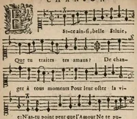 An illustration from IV. Livre de chansons du sieur de Chancy, maistre de la musique de la chambre du Roy. (1651)