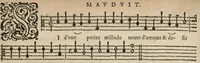 An illustration from Contra. Chansonnettes mesurees de Jan-Antoine de Baif mises en musique a quatre parties par Jacques Mauduit Parisien. (1586)