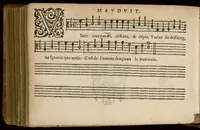 An illustration from Contra. Chansonnettes mesurees de Jan-Antoine de Baif mises en musique a quatre parties par Jacques Mauduit Parisien. (1586)