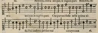 Picture 33 of 33 from Musica nova di Adriano Willaert all'illustrissimo et eccellentissimo signor il signor donno Alfonso d'Este prencipe di Ferrara. Quinta pars. (1559), leaf 104