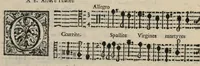 An illustration from Canto. Harmonia d'affetti devoti a due, tre, e quatro voci consagrata all'altezza serenissima del signor prencipe Alessandro Farnesi di Parma, da Giovanni Legrenzi, primo organista di S. Maria Maggiore di Bergamo et accademico eccitato. Libro primo, opera terza. (1655)