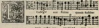 An illustration from Canto. Harmonia d'affetti devoti a due, tre, e quatro voci consagrata all'altezza serenissima del signor prencipe Alessandro Farnesi di Parma, da Giovanni Legrenzi, primo organista di S. Maria Maggiore di Bergamo et accademico eccitato. Libro primo, opera terza. (1655)
