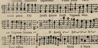 An illustration from Basso. Harmonia d'affetti devoti a due, tre, e quatro voci consagrata all'altezza serenissima del signor prencipe Alessandro Farnesi di Parma, da Giovanni Legrenzi, primo organista di S. Maria Maggiore di Bergamo et accademico eccitato. Libro primo, opera terza. (1655)