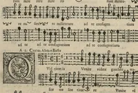 An illustration from Basso. Harmonia d'affetti devoti a due, tre, e quatro voci consagrata all'altezza serenissima del signor prencipe Alessandro Farnesi di Parma, da Giovanni Legrenzi, primo organista di S. Maria Maggiore di Bergamo et accademico eccitato. Libro primo, opera terza. (1655)
