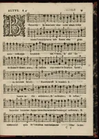 An illustration from Altus. Davidica psalmodia vespertina integra, & bipartita, in totius anni festivitatibus quaternis vocibus ad novum ecclesiasticum modum, una cum litaniis beatæ Mariæ Virginis decantanda, et gravi ad organum parte depulsanda a Dominico Massentio ex Roncilione. S. Mariæ in Via Lata Beneficiatorum Collegii, decano primario. Nuper composita, et in lucem edita. Liber septimus, opus XVII. (1643)