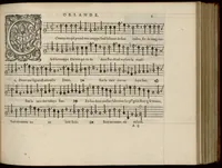 An illustration from Superius. Livre de chansons a cinc parties : avec deux dialogues : a huit. D'Orlande de Lassus. (1581)