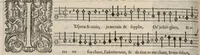 An illustration from Superius. Livre de chansons a cinc parties : avec deux dialogues : a huit. D'Orlande de Lassus. (1581)