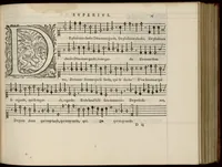 An illustration from Superius. Livre de chansons a cinc parties : avec deux dialogues : a huit. D'Orlande de Lassus. (1581)
