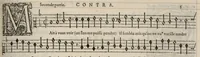 An illustration from Contra. Livre de chansons a cinc parties : avec deux dialogues : a huit. D'Orlande de Lassus. (1581)