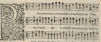 An illustration from Contra. Livre de chansons a cinc parties : avec deux dialogues : a huit. D'Orlande de Lassus. (1581)