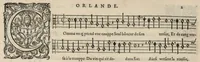 An illustration from Tenor. Livre de chansons a cinc parties : avec deux dialogues : a huit. D'Orlande de Lassus. (1581)