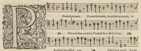An illustration from Tenor. Livre de chansons a cinc parties : avec deux dialogues : a huit. D'Orlande de Lassus. (1581)