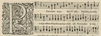 An illustration from Tenor. Livre de chansons a cinc parties : avec deux dialogues : a huit. D'Orlande de Lassus. (1581)