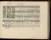 An illustration from Tenor. Livre de chansons a cinc parties : avec deux dialogues : a huit. D'Orlande de Lassus. (1581)