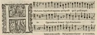 An illustration from Tenor. Livre de chansons a cinc parties : avec deux dialogues : a huit. D'Orlande de Lassus. (1581)